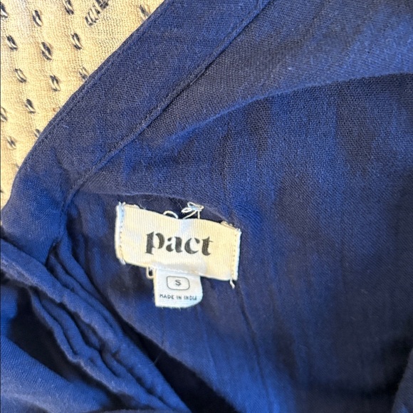 Gauze Navy Blue V-Neck jumpsuit - Picture 3 of 3